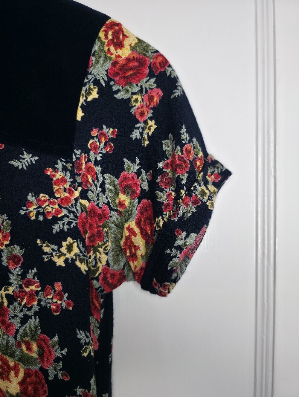 Vintage Cornelloki Dress by April Cornell – Girls Size 7/8 – Navy / Floral - Picture 6 of 8